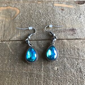 Handmade Blue Dangle Earrings